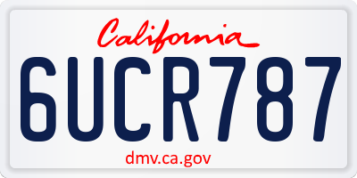 CA license plate 6UCR787