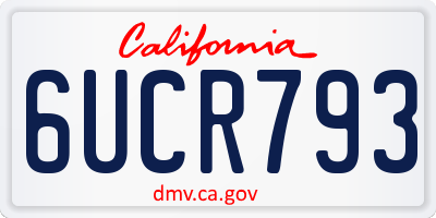 CA license plate 6UCR793