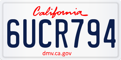 CA license plate 6UCR794