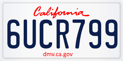 CA license plate 6UCR799
