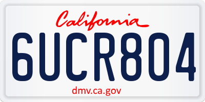 CA license plate 6UCR804