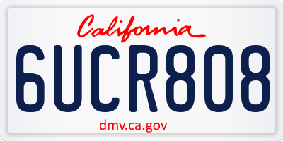 CA license plate 6UCR808