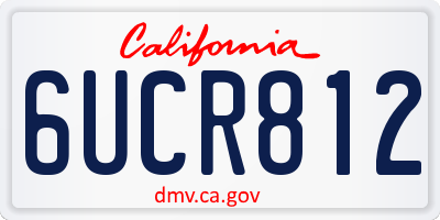 CA license plate 6UCR812