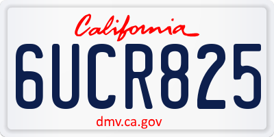 CA license plate 6UCR825