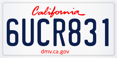 CA license plate 6UCR831