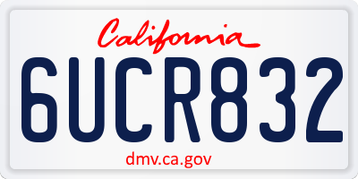 CA license plate 6UCR832