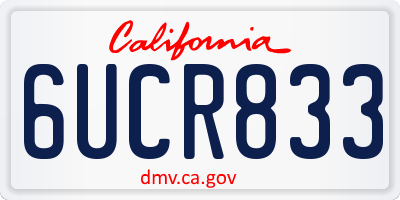 CA license plate 6UCR833