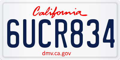 CA license plate 6UCR834