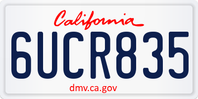 CA license plate 6UCR835