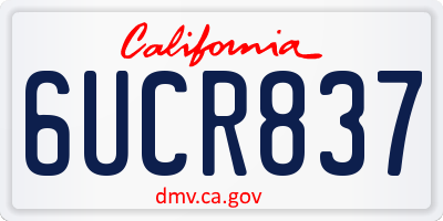 CA license plate 6UCR837
