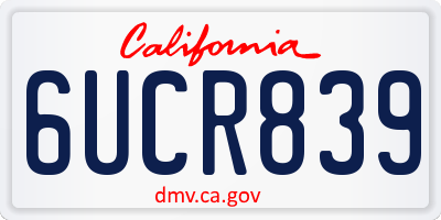 CA license plate 6UCR839