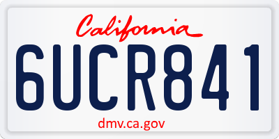 CA license plate 6UCR841