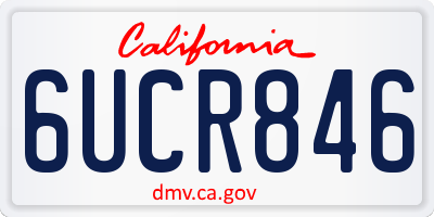 CA license plate 6UCR846