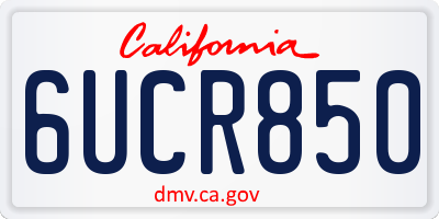 CA license plate 6UCR850