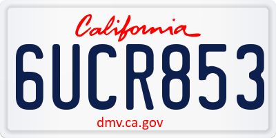 CA license plate 6UCR853