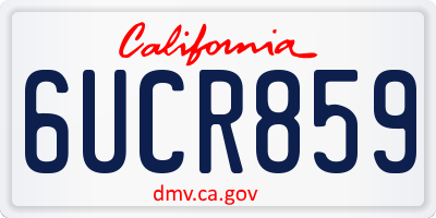 CA license plate 6UCR859