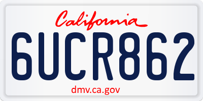 CA license plate 6UCR862