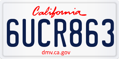 CA license plate 6UCR863