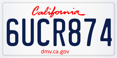 CA license plate 6UCR874