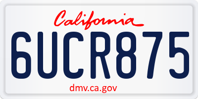 CA license plate 6UCR875