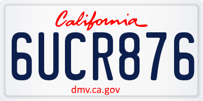 CA license plate 6UCR876