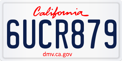 CA license plate 6UCR879