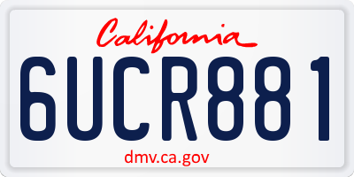 CA license plate 6UCR881