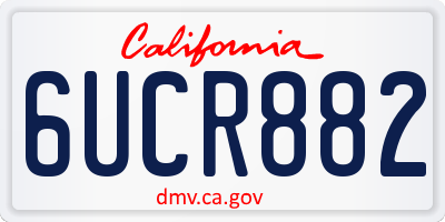 CA license plate 6UCR882