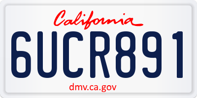 CA license plate 6UCR891