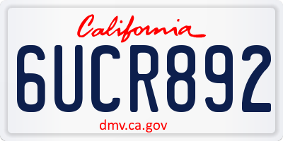 CA license plate 6UCR892