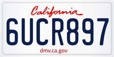 CA license plate 6UCR897