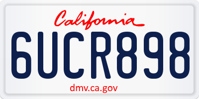 CA license plate 6UCR898
