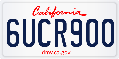 CA license plate 6UCR900
