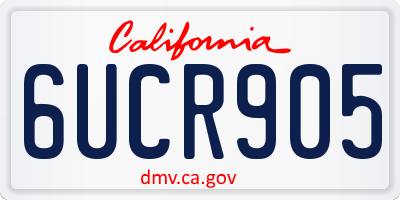 CA license plate 6UCR905