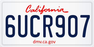 CA license plate 6UCR907