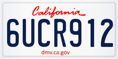 CA license plate 6UCR912