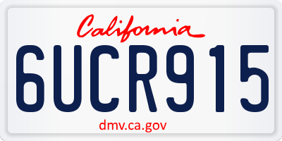 CA license plate 6UCR915