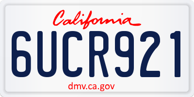 CA license plate 6UCR921