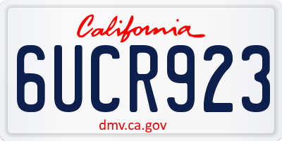 CA license plate 6UCR923