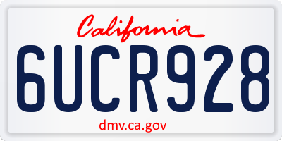 CA license plate 6UCR928