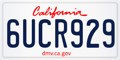 CA license plate 6UCR929