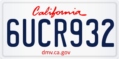 CA license plate 6UCR932