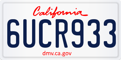 CA license plate 6UCR933
