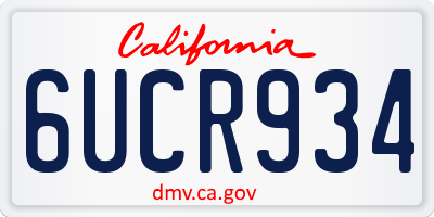 CA license plate 6UCR934