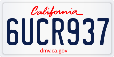 CA license plate 6UCR937