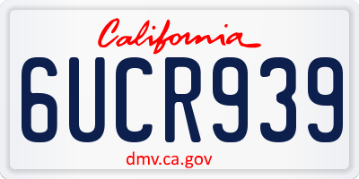 CA license plate 6UCR939