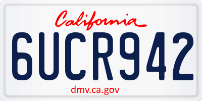 CA license plate 6UCR942