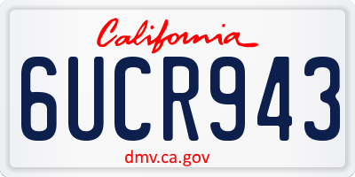 CA license plate 6UCR943