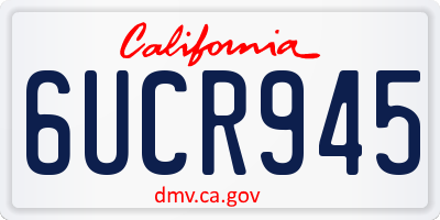 CA license plate 6UCR945