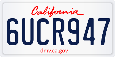 CA license plate 6UCR947